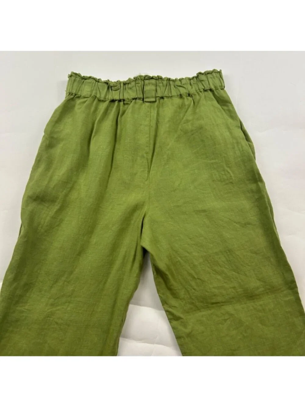 C&C California Green Linen High Rise Ankle Pant S
